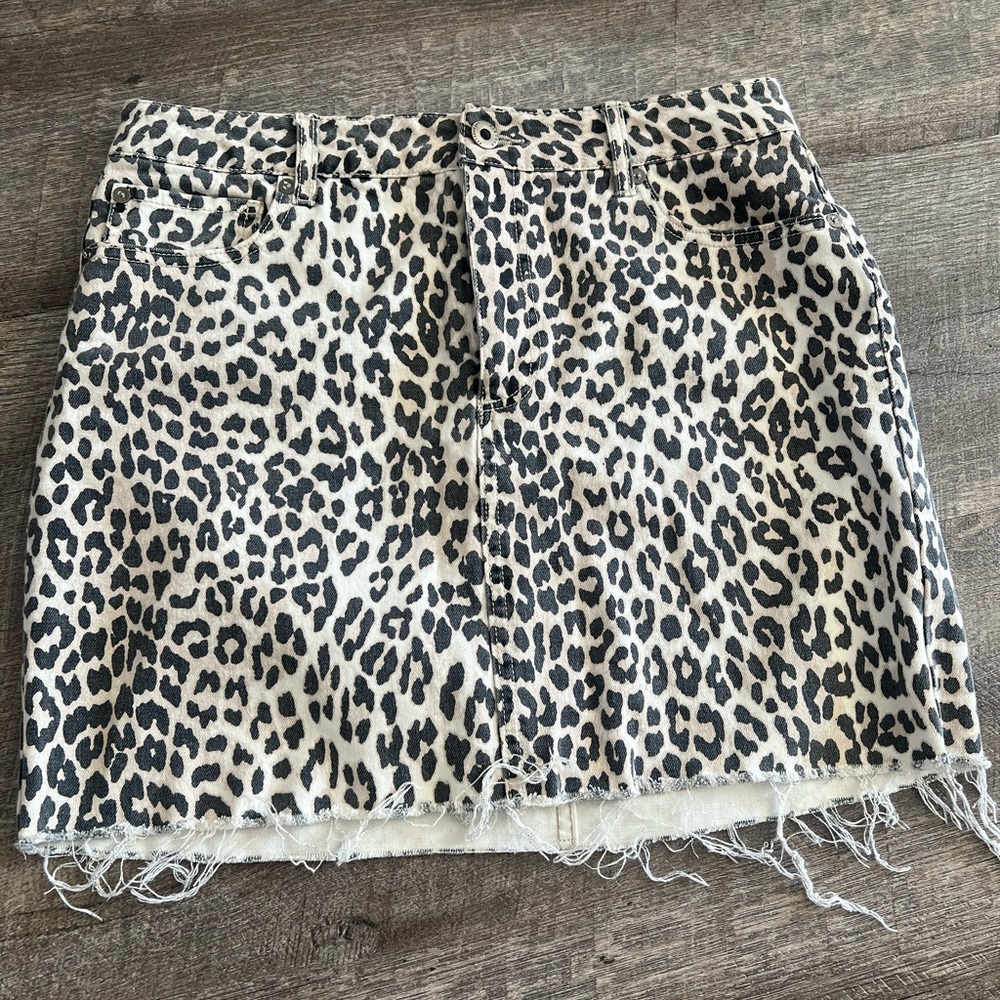 Pistola Denim Leopard Skirt